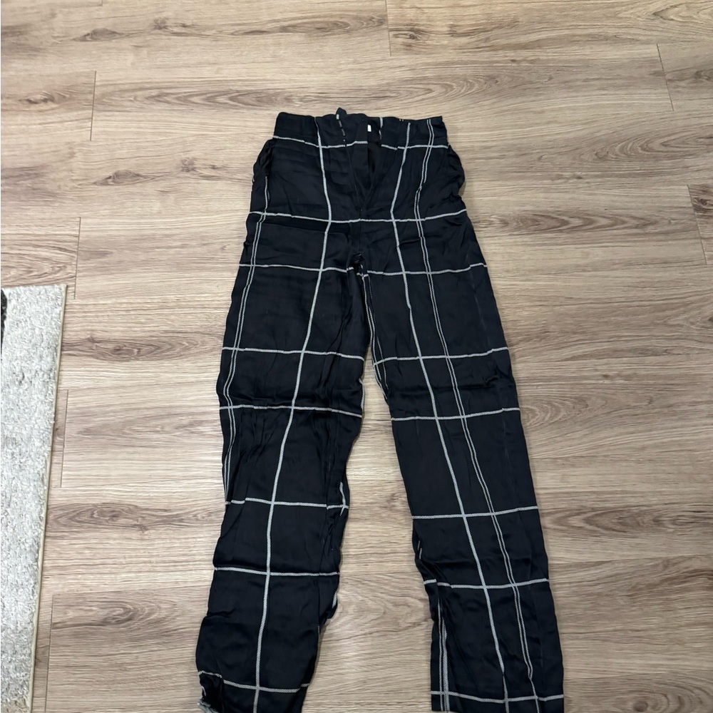 Black Checkered Pants